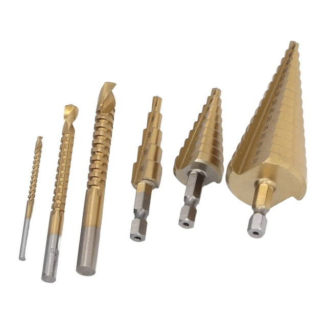 HSS Drill Bit Set, Step Drilling Bits Quick Drilling 6Pcs For Wood For Punching For Carpenter
