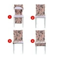 thumbnail image 5 of PiccoCasa 4Pcs Floral Dining Chair Cover Stretch Spandex Seat Protector, Drak Blue, 5 of 6