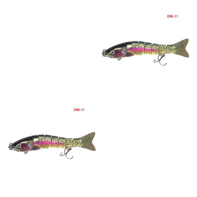 Eigraketly Bait Lure Crankbait Pesca Multi-seccional Hundimiento Swimbait con Garra Barb Hook, D8K-11 D8K-11 2piezas Eigraketly CBP141564