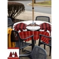 thumbnail image 4 of Outdoor Tablecloth with Umbrella Hole and Zipper, Merry Christmas Square Table Cloth 54x54 Inch Waterproof Tablecloth, Gnomes Red Xmas Tree Buffalo Plaid Picnic Table Cover for Patio Camping, 4 of 7