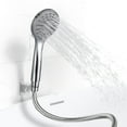 thumbnail image 4 of 5 Inch Handheld Shower Head with Hose, High Pressure 3 Spray Settings Hand Held Showerhead, Extra Long 71 Inch Stainless Steel Hose, Universal Bathroom Part Replacement, Polished Chrome, 4 of 8