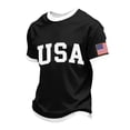 thumbnail image 2 of Trgacdwlo USA Mens Shirt 4th of July 250th Anniversary T-Shirt Freedom Short Sleeve Patriots Shirt Men Black L, 2 of 3