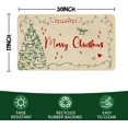 thumbnail image 3 of Merry Christmas Door Mat Outdoor for Front Door,Xmas Tree Red Bow Lights Holiday Welcome Doormat,Winter Floor Rugs for Indoor Porch Entrance Farmhouse Decor 30" x 17", 3 of 6