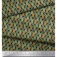 thumbnail image 2 of Soimoi Polyester Crepe Fabric Leaves Small Printed Fabric 1 Yard 42 Inch Wide, 2 of 3