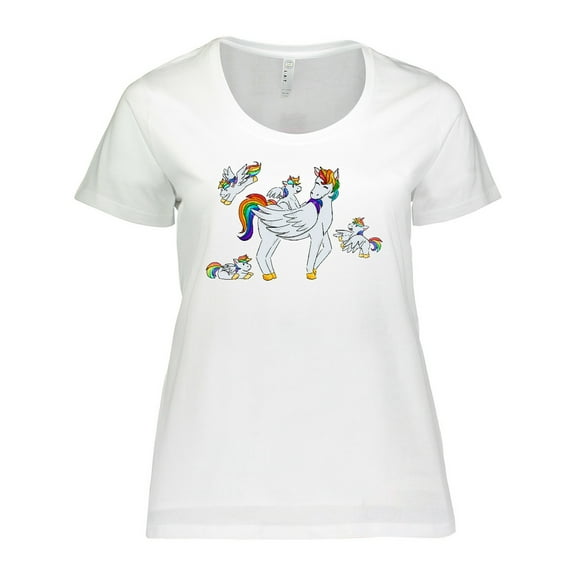 Inktastic Cute Unicorn Family Women's Plus Size T-Shirt