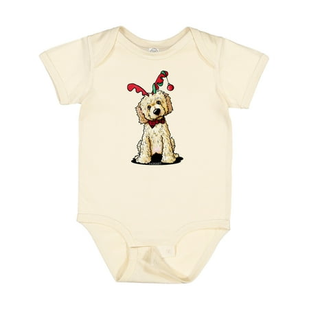 

Inktastic KiniArt Goldendoodle Reindeer Gift Baby Boy or Baby Girl Bodysuit