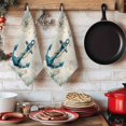 thumbnail image 6 of Teal Anchors Coastal Kitchen Towels Set of 4, Vintage Summer Beach Nautical Absorbent Dish Towels for Kitchen, Microfiber Hand Towel, Quick Drying Tea Towel for Cleaning Decorative Dishcloths, 6 of 7