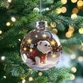 thumbnail image 4 of YZEGDCH Christmas English Bulldog Snow Globe Ornaments, Dog Lover Christmas Tree Decorations, Christmas Balls Ornament for Xmas Tree Hanging, Cartoon Cute Puppy Clear for Holiday Light Decorating, 4 of 6