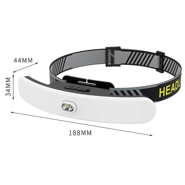 Lámpara Linterna frontal COB de 800 lm, 6 velocidades, resistente al agua, con sensor USB, herramienta para linterna de cabeza LED (A) Likrtyny Para estrenar
