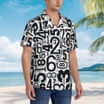 thumbnail image 6 of Pattern With Numbers Men's 3d Print Casual Button Down Shirts, Novelty Hawaiian Short Sleeves 3xl, 6 of 8