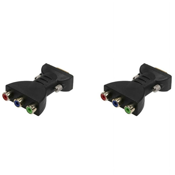 2X 3RCA RGB Female to HD 15-Pin VGA Style Component Video Jack Adapter Conventer