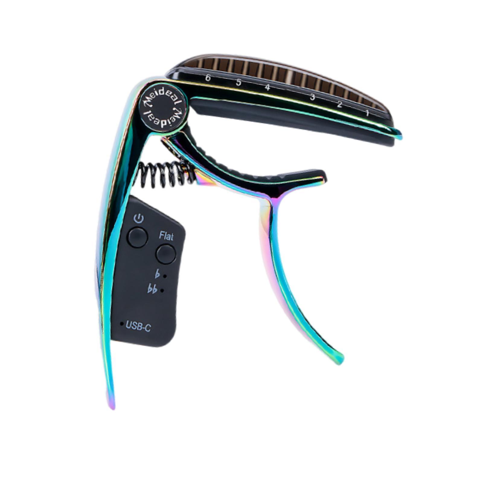 LeeQinersw Electric Guitar Capo Rechargeable Guitar Clip Tuning Clamp for Ukulele Classical Colorful