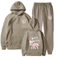 thumbnail image 1 of Nouveau Chandail à Capuche couple CLUB SOCIAL Anti-Social pour Hommes Costume Tendance Ample, 1 of 5