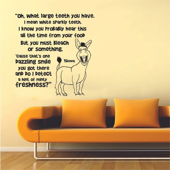 Do I Detect A Hint Of Minty Freshness? Donkey Shrek Movie Quote Vinyl Wall Art Wall Decal Wall Sticker Decoration Home Room Kids Childrens Room Boys Girls Nursery Kindergarten Size (20x20 inch)