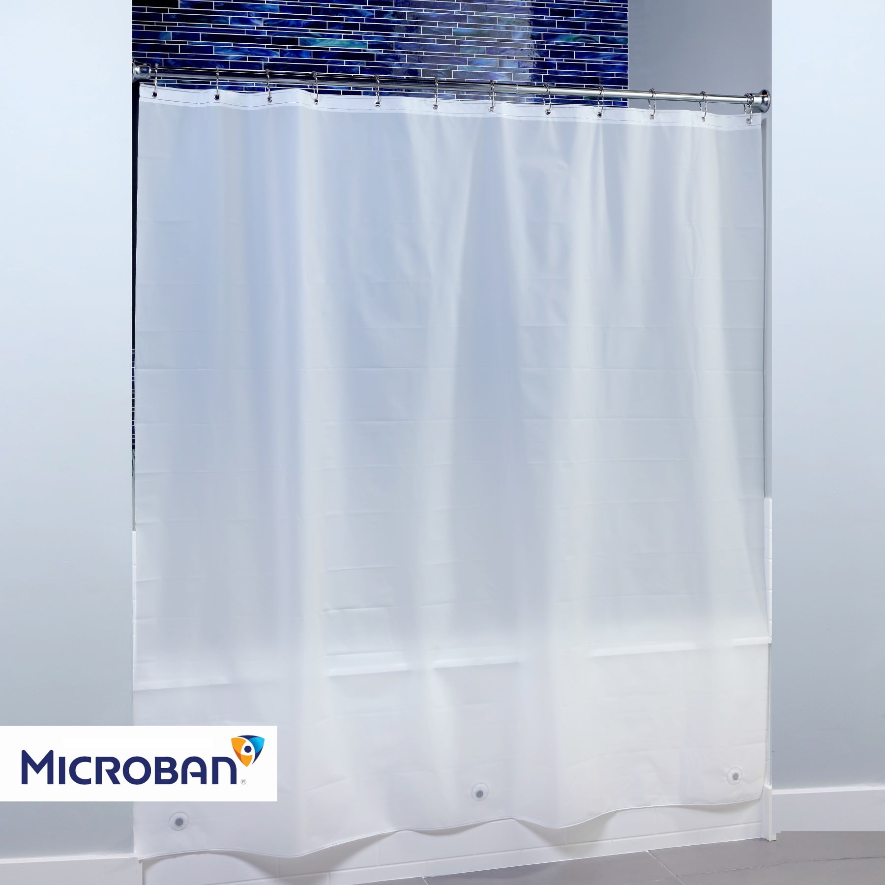 Interdesign Waterproof Fabric Shower, 96 Inch Wide Shower Curtain Liner