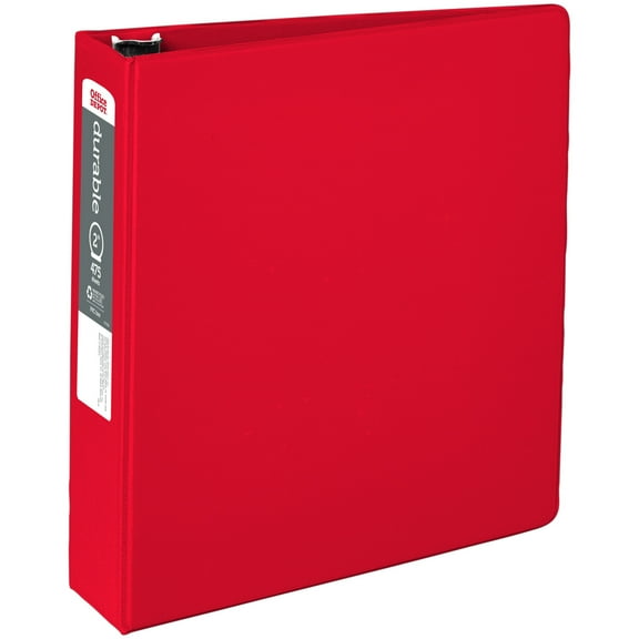 OfficeMax Durable Reference Binders with Round Ring 2", Red