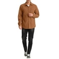 thumbnail image 2 of Lars Amadeus Men's Corduroy Shirt Button Down Regular Fit Long Sleeves Shirts, 2 of 6