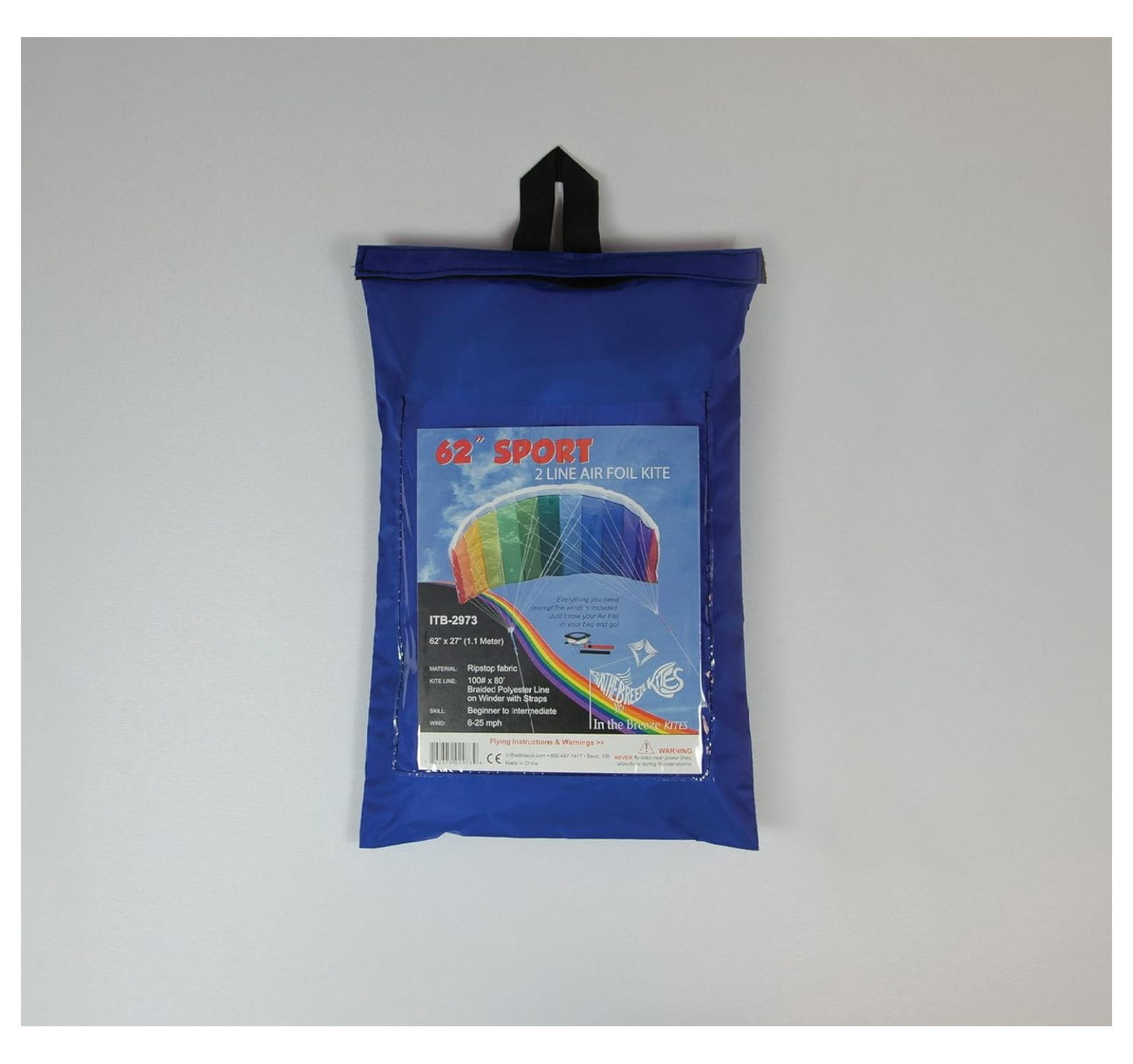 YfulYde 2973 Rainbow 62" Sport Kite Dual Line Stunt Parafoil Includes Braided Kite Line and Bag