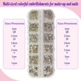 thumbnail image 3 of EKIND Nail Art Kit, Nail Art Rhinestone, Double Ended Nail Art Tweezers, Versatile Crystal Gems for Nail Design, Makeup, DIY Crafts, Clothing and Phone Embellishments(12 Grids, White Diamonds), 3 of 7