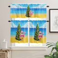 thumbnail image 2 of Christmas Tree Gnome Kitchen Curtains and Valances Set, Beach Cartoon Santa Claus Abstract Rod Pocket Window Valance 18 Inch Window Curtain Panels for Living Room Bedroom Laundry, 27.5x24in, 3 Pieces, 2 of 7