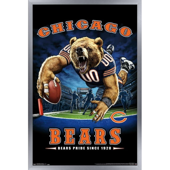 NFL Chicago Bears - End Zone 17 Wall Poster, 14.725" x 22.375", Framed