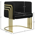 thumbnail image 3 of Meridian Furniture Rays Black Velvet Upholstered Accent Chair, 3 of 7