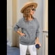 thumbnail image 5 of Suéteres de Larga con Cuello Redondo y Botones para Mujer, Cárdigan Abierto de Otoño 2025 Gris M, 5 of 10