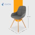 thumbnail image 5 of Sillas Tapizadas Acolchonadas Gaon con Asiento Giratorio Tipo Eames Set de 2 piezas Gris, 5 of 5