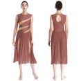 thumbnail image 3 of Vestido de baile lírico de Ballet con lentejuelas brillantes para mujer, leotardo dividido de malla de tul, disfraz de baile litúrgico de Iglesia, 3 of 5
