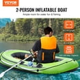 thumbnail image 2 of VEVOR Inflatable Boat, 2-Person Inflatable Fishing Boat, Strong PVC Portable Boat Raft Kayak, Includes 45.6 in Aluminum Oars, High-Output Pump and Fishing Rod Holders, 500 lb Capacity for Adults, Kids, 2 of 9