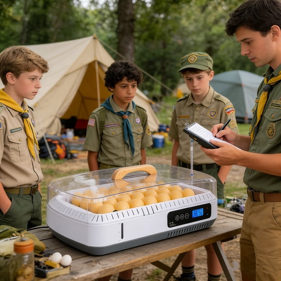 Fehomix 35 Egg Incubator with Automatic Egg Turner, Auto Temperature & Humidity Control, Water Alarm, Clear View Top for Hatching Chicken, Duck, Goose, Quail, Bird Eggs