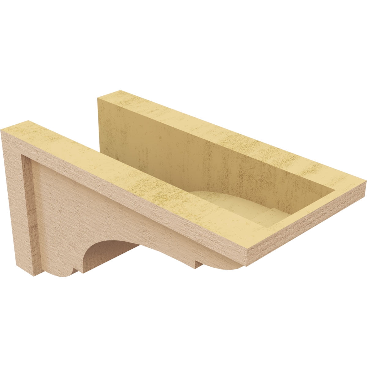 7"W x 14"D x 7"H Wide Bryant Rough Cedar Woodgrain TimberThane Corbel, Primed Tan