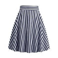 thumbnail image 1 of Jupes Maxi pour Femmes Rayures Rétro Mode Décontractée Style Rétro Vêtements d'Été pour Femmes Marine L, 1 of 3