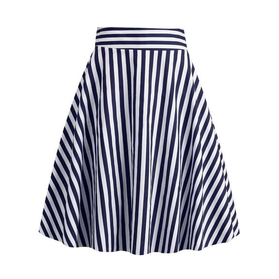 WAYUTE Women's Skirts Retro Stripes Ruffles Flowy Comfortable Soft Casual Fashion A Line Skirt Party Evening Wedding Outdoor Activities Holiday Skirt