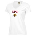 thumbnail image 2 of Women's  White IUPUI Jaguars Logo Comfort Wash V-Neck T-Shirt, 2 of 3