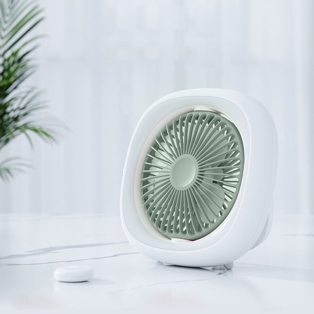 Luz Del Ventilador Ventilador de techo Luz Recargable Control remoto Ventilador de escritorio de 4 velocidades (verde fresco) Wdftyju Libre de BPA
