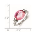 thumbnail image 2 of Designer Sterling Silver Rhodium Plated Pink And Clear Cz Ring Made In China -Jewelry By Sweet Pea Creations, 2 of 2