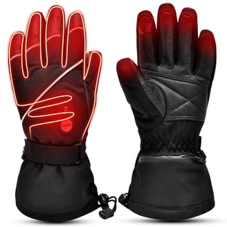 JUANWAN Rechargeable Heated Gloves For Men & Women - Waterproof, 3 Heat Settings, Touchscreen
