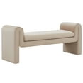thumbnail image 3 of Safavieh Garth Pine Wood and Velvet Bench in Light Brown, 3 of 5