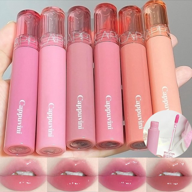 6 colores Brillo de color brillante que da volumen a los labios Color natural brillante Duradero No pegajoso Ligero Hidratante Maquillaje natural Lápiz labial para labios Tinte brillante para uso diar