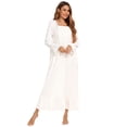 thumbnail image 2 of Baywell Women's White Victorian Nightgown Long Sleeve Square Neck Sleepwear Nightdress Long Nightgown Embroideries Vintage Pajama Dress Soft Cotton Blend Loungewear with Pockets, S-2XL, 2 of 7