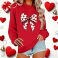 thumbnail image 5 of Womens Casual Heart Graphic Sweatshirts Long Sleeve Pullover Loose Crewneck Cute Love Printed Sweatshirt Tops Red M, 5 of 5