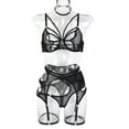 thumbnail image 4 of Conjunto de lencería sexy de malla de tres puntos para mujer con gran círculo de accesorios de metal Fridja nalpqowj42845, 4 of 8