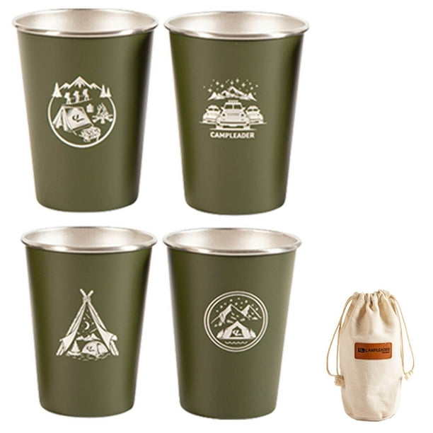 Decodeary Stainless Steel Pint Cups Stackable Unbreakable Drinking