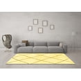 thumbnail image 3 of Ahgly Company Indoor Round Solid Yellow Modern Area Rugs, 4' Round, 3 of 4