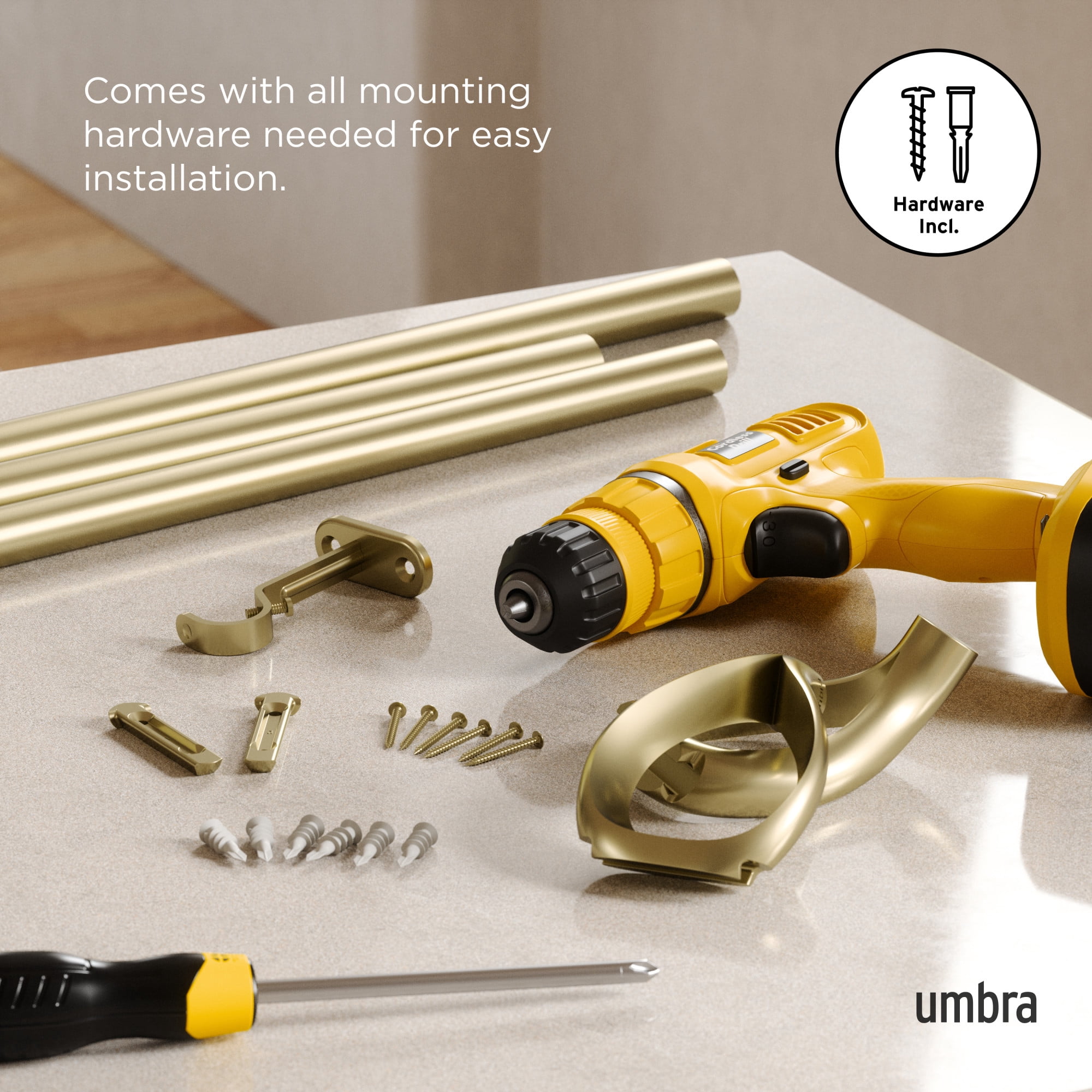 Umbra Loop 1" (2.5 cm) Curtain Rod, 42-120" (107-305 cm)