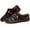 Black, variant on Men's Closed Toe Sport Sandals - Leather Outdoor Fisherman Shoes, Anti-Slip Rubber Sole for Summer Beach