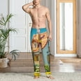 thumbnail image 4 of Salouo Cozy Cartoon Backyard Print Pajama Pants for Men, Lounge Pants Elastic Waistband Casual Men's sleepwear Loungewear Sleep Pajama Pant -Medium, 4 of 7