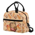 thumbnail image 3 of HUIACONG Aluminum Film Meticulous Stitching Insulated Lunch Tote for Office Outdoor, Large Capacity Lightweight Lunch Bag, Basketball Capybara Print, 3 of 10