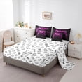thumbnail image 4 of Gamepad 7Pcs Comforter Set Twin Size,Geometric Honeycomb Bedding Set,Video Games Fitted Flat Sheet Teens Men Bedroom Decor,Modern Black Rose Gaming Reversible 2 Throw Pillow,2 Pillowcases, 4 of 5